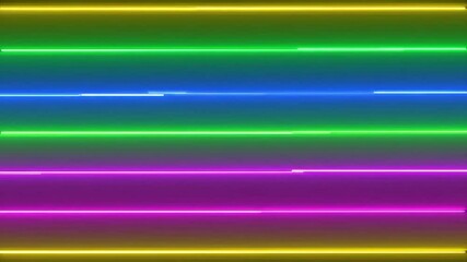 Poster - Abstract neon light lines in various colors