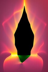 Aufkleber - Abstract luminous form, vibrant color gradient with central dark silhouette