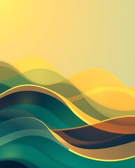 Poster - Abstract undulating layers in warm tones providing a sense of depth