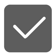 Leinwandbilder - Simple dark gray square icon with a black checkmark symbol inside