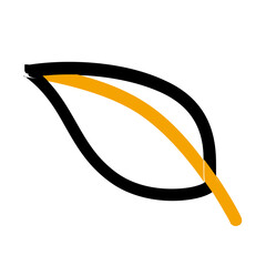 Poster - Abstract orange curved line with a black background and a subtle vertical line