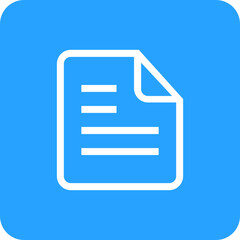 Poster - Simple black document icon with text lines on a bright blue background