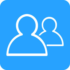 Poster - Simple icon of two people silhouettes on a bright blue background