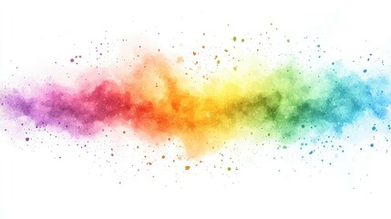 Fototapete - Abstract rainbow colored powder explosion on white background.