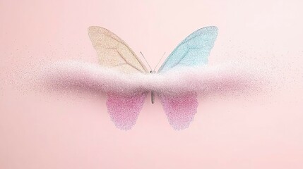 Fototapete - Delicate butterfly design with shimmering glitter effect.