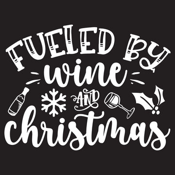 Christmas Wine SVG Design eps file
