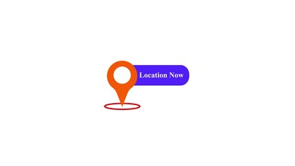 Poster - Animated illustration of location now marker on white background for navigation. Location marker animation. Modern navigation pin indicating current position and destination route.Ask ChatGPT