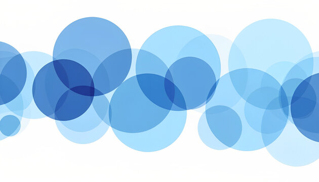 Blue Overlapping Circles Abstract Background