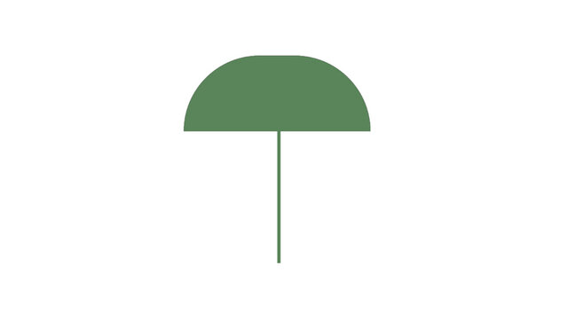 Abstract Green Umbrella: A minimalist rendering of a verdant umbrella against a clean backdrop, embodying the essence of simplicity, protection, and design.A colorful vector illustration of a green um