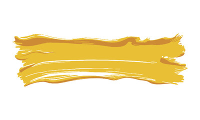 Leinwandbilder - Modern vector illustration of a thick yellow paint brush stroke with visible texture, yellow brush stroke highlight marker, easily editable and scalable.