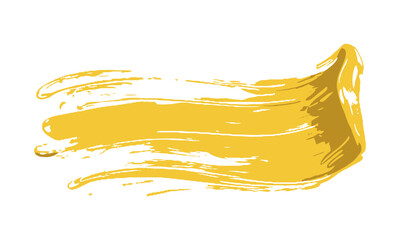 Leinwandbilder - Modern vector illustration of a thick yellow paint brush stroke with visible texture, yellow brush stroke highlight marker, easily editable and scalable.
