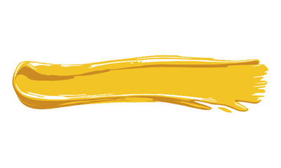 Leinwandbilder - Modern vector illustration of a thick yellow paint brush stroke with visible texture, yellow brush stroke highlight marker, easily editable and scalable.