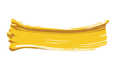 Leinwandbilder - Modern vector illustration of a thick yellow paint brush stroke with visible texture, yellow brush stroke highlight marker, easily editable and scalable.