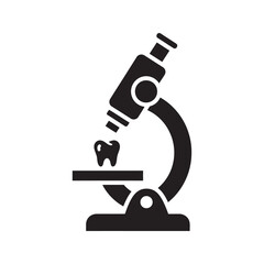 Poster - Laboratory microscope icon for scientific research medical analysis and detailed biological examination in science education or healthcare diagnostics vector solid glyph
