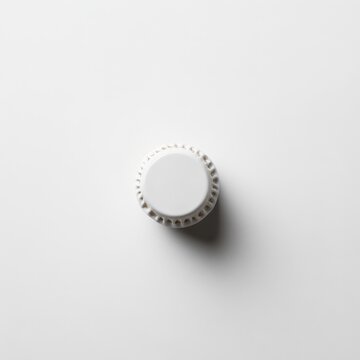 Isolated white knob on a white surface