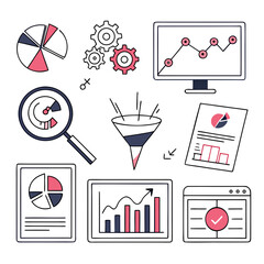 Poster - Data analysis and business growth elements charts graphs