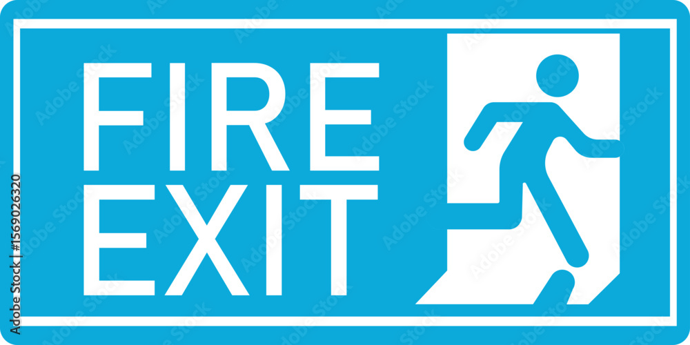 Emergency Relocation Sign Emergency Exit Icon. Vector illustration of running man and exit door ...