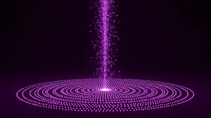 Poster - Purple beam over concentric circles of glowing dots
