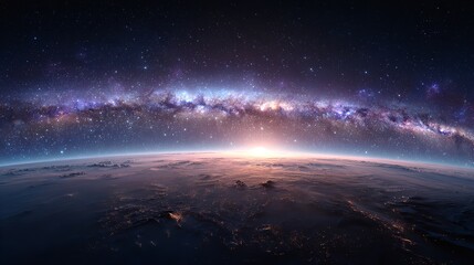 A mesmerizing stock photo featuring a celestial sky with stars and galaxy

