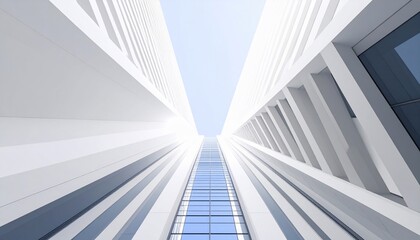 Aufkleber - Modern Architectural Marvel: A Symphony in White and Blue