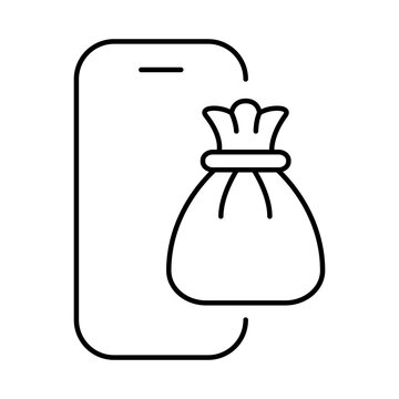 Smartphone Blue Line Editable Stroke Icon. Mobile Phone Functions, Settings, Technology, Apps, Security, Shopping, Mobile Wallet, Marketing, Promotion, Communication Vector Illustration