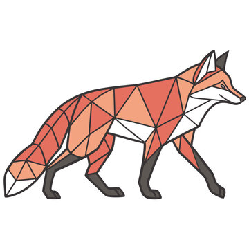 vector of geomatric style fox 