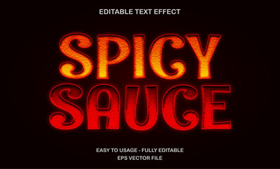 Poster - Spicy sauce text effect with red chili pepper style for hot condiment or food promotion
