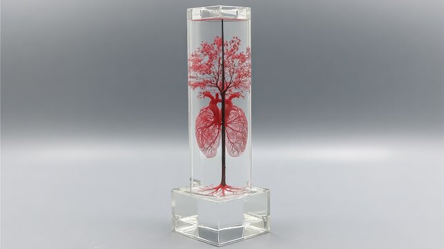 Hospital-grade D anatomical model printed on transparent resin display
