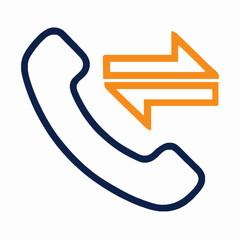 Poster - Incoming phone call icon depicting call received or answered with arrow sign