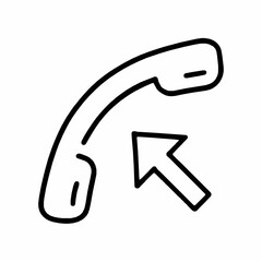 Poster - Incoming call handset with arrow indicating incoming phone call or notification icon