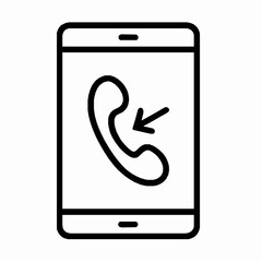 Poster - Incoming call indicated on a modern smartphone display with minimalist black and white design