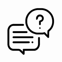 Poster - Illustration of dialogue bubbles with question mark representing questions and communication