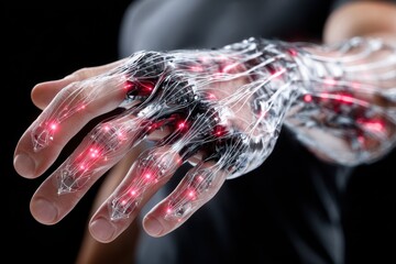 Poster - Innovative robotic hand showcasing advanced technology and design for human integration