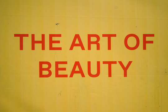 Printed inscription The Art of Beauty on canvas