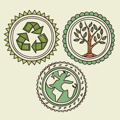 Poster - Eco‑Conscious Hand‑Drawn Badge Set