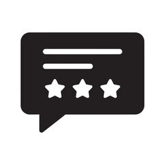 Poster - customer feedback review icon with a speech bubble and three stars representing an average rating or