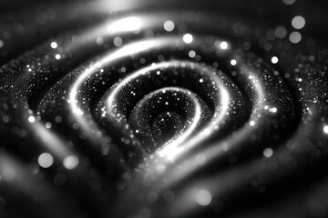 Poster - Intricate wave patterns create mesmerizing light effects in a dark space
