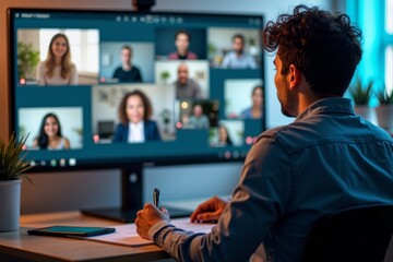 Poster - Snap a Picture of Someone Engaged in a Video Conference with an E-Learning Webinar in the Background