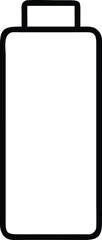 Poster - Simple black outline of a rectangular battery icon with a rounded top