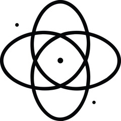 Fototapete - Abstract geometric design with intersecting oval shapes and scattered dots