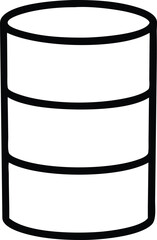 Fototapete - Simple black outline of a three tiered cylinder on a white background