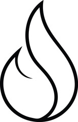 Poster - Abstract black flame shape with smooth curves on a white background