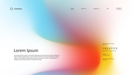 Fototapete - Abstract wave futuristic design of landing page. retro gradient mesh website design	