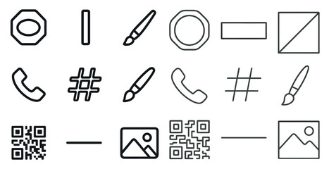 Poster - Variety of icons, including a phone, a brush, a paint palette, and a camera. These icons represent different aspects of technology and creativity. The phone icon symbolizes communication