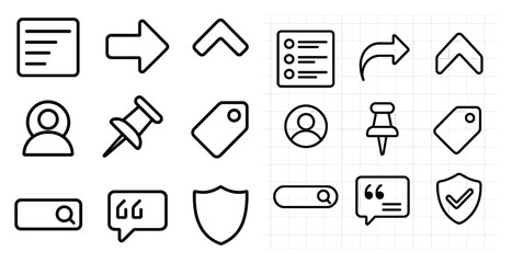 Fototapete - Collection of icons for a computer program. The icons include a check mark, a check box, a check mark with a question mark, a check mark with a check box, a check mark with a check box