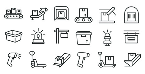Poster - Collection of symbols and icons for various types of machinery and equipment. Scene is industrial and mechanical