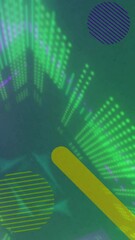 Aufkleber - Animation of abstract shapes over glowing neon tunnel background