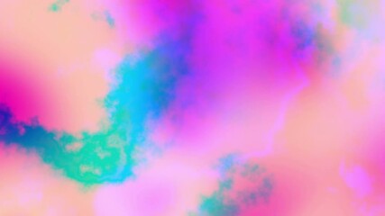 Poster - Seamless abstract psychedelic wavy background for loop playback. 4k video. Cloudy nebula background. Natural retro colors.