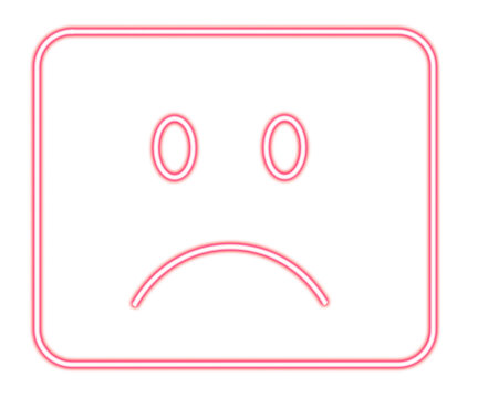 vector illustration of a feedback emoticons element design, glowing with neno light effect, customer reviews element on white or transparent background.