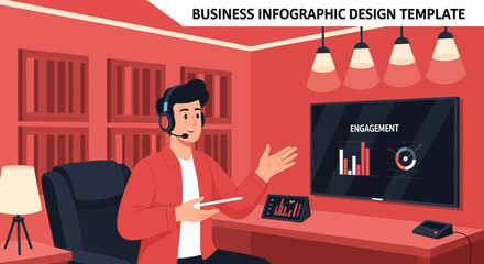 Poster - Engaging Business Presentation Online Meeting and Data Analysis Concept